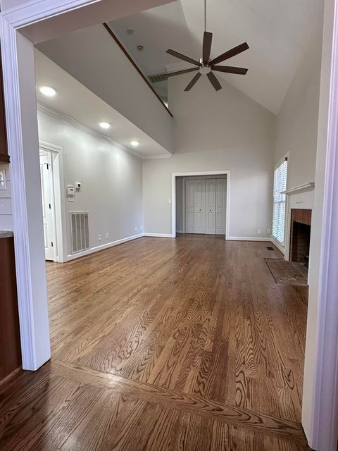 Hardwood through a great room